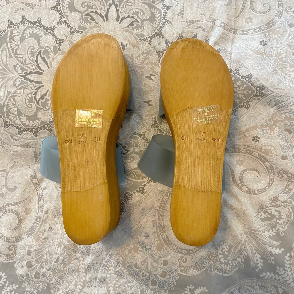 NEW Steve Madden Confession Blue Vinyl Sandal - Picture 7 of 12
